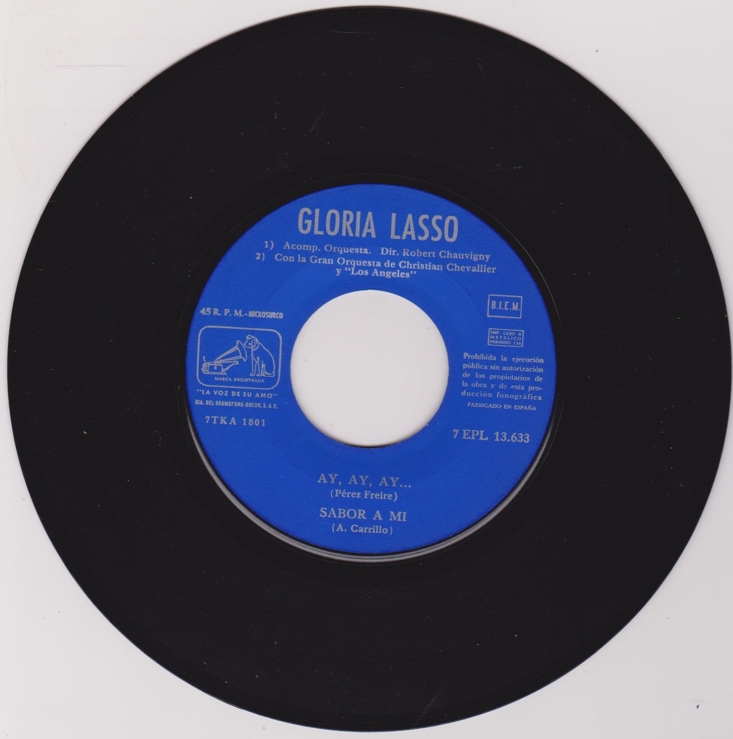 Gloria Lasso – El Pullover (La Voz De Su Amo 1961) 7" vinyl P/S EP VG/VG jukebox