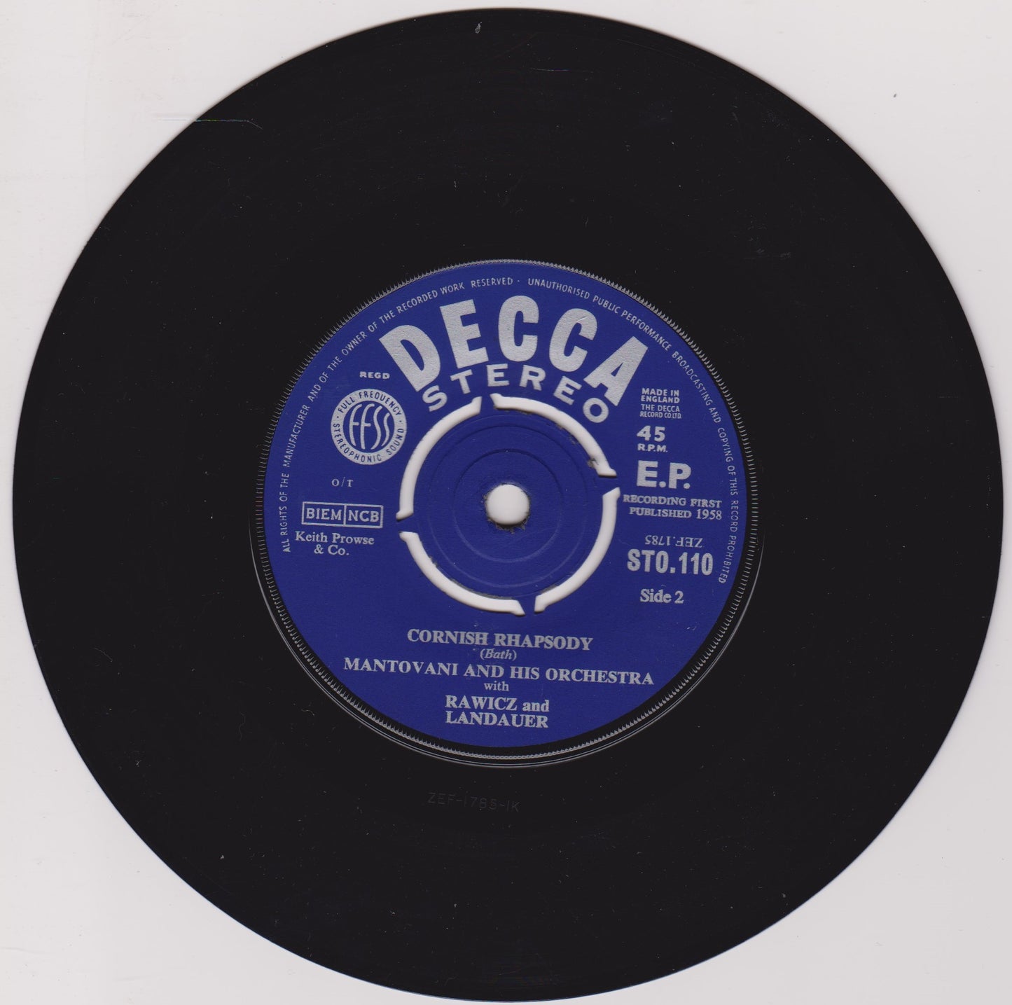 Mantovani And His Orchestra With Rawicz & Landauer – Warsaw Concerto / Cornish Rhapsody EP VG