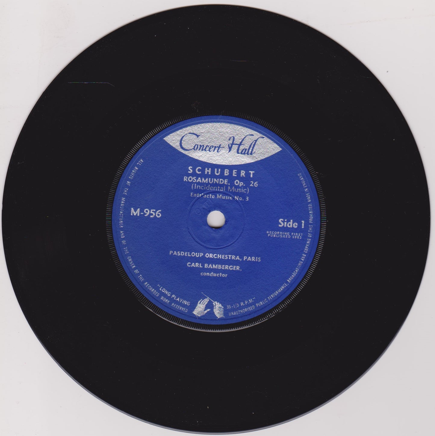 Schubert - Rosamunde, Op. 26 (Concert Hall) 7" vinyl P/S EP VG/VG