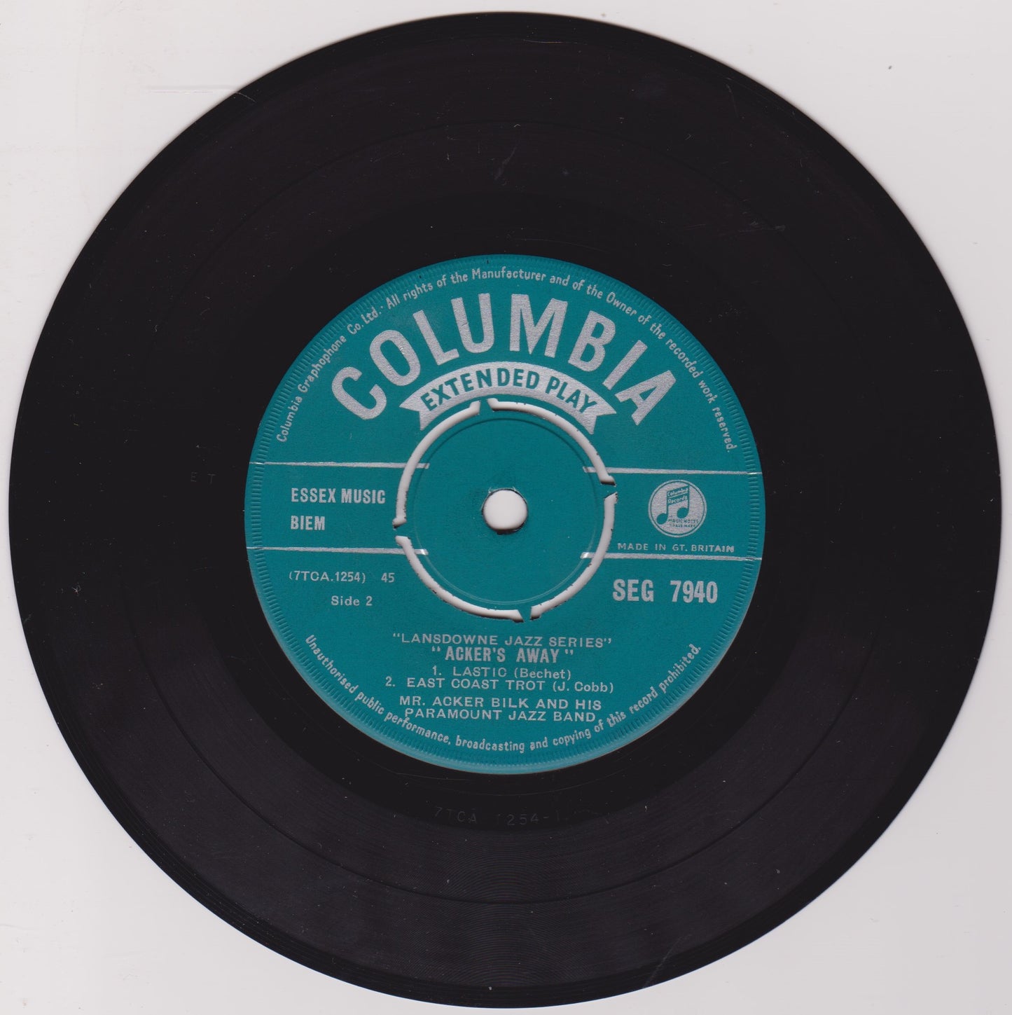 Acker Bilk And His Paramount Jazz Band – Acker's Away (1959) 7" vinyl EP VG/VG