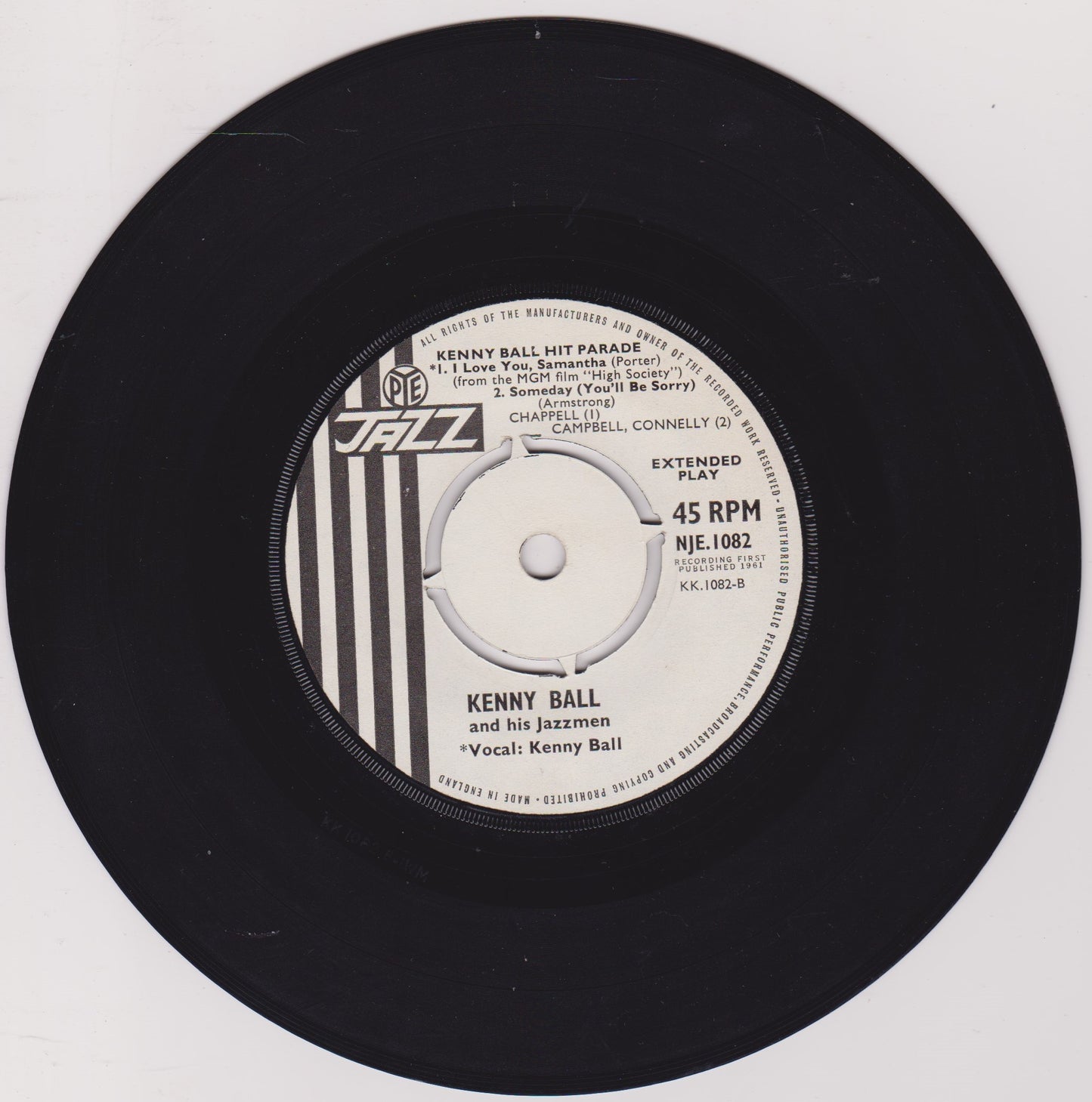 Kenny Ball And His Jazzmen – Kenny Ball Hit Parade (Pye 1962) 7" vinyl EP VG/VG