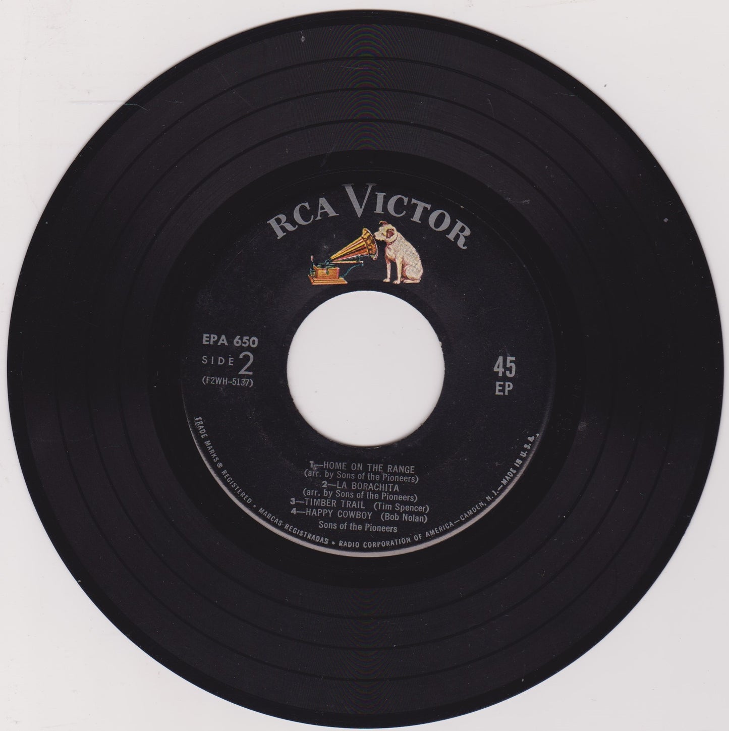 The Sons Of The Pioneers – Favorite Cowboy Songs Vol. 1 7" vinyl US P/S EP VG/VG jukebox