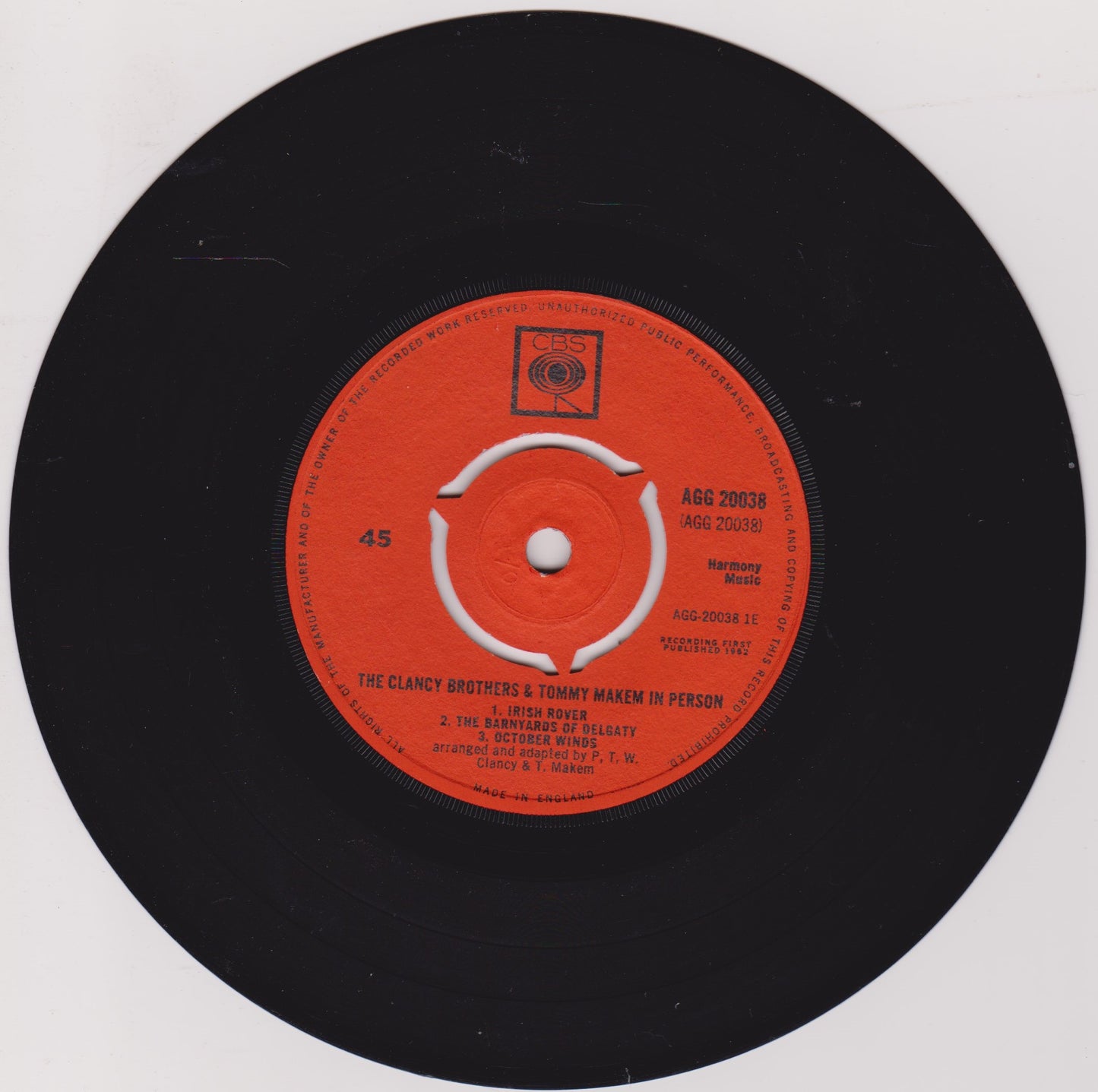 The Clancy Brothers & Tommy Makem – In Person 7" vinyl P/S EP VG/VG