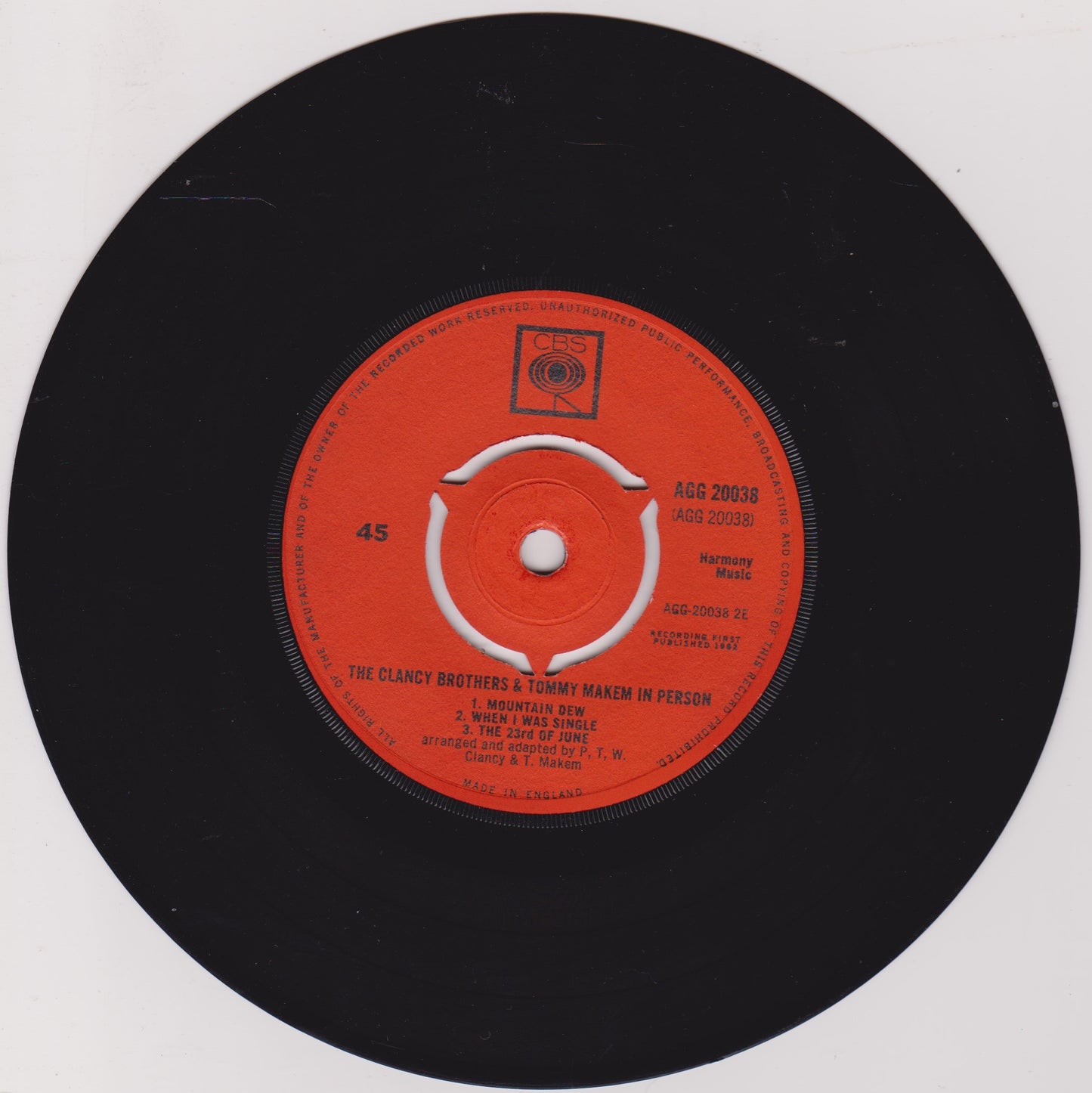 The Clancy Brothers & Tommy Makem – In Person 7" vinyl P/S EP VG/VG