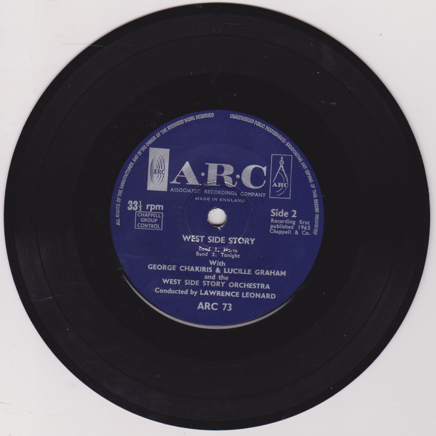 George Chakiris & Lucille Graham – West Side Story (ARC 1965) 7" vinyl P/S EP VG/VG