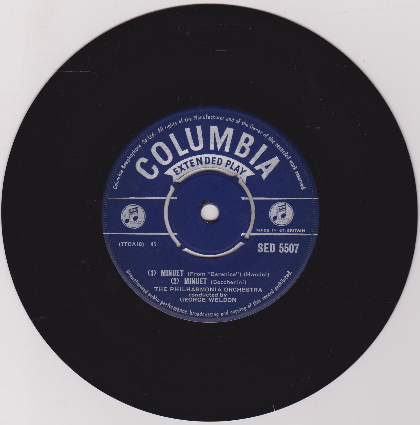 George Weldon, Philharmonia Orchestra – Largo / Solemn Melody 7" vinyl P/S EP VG/VG