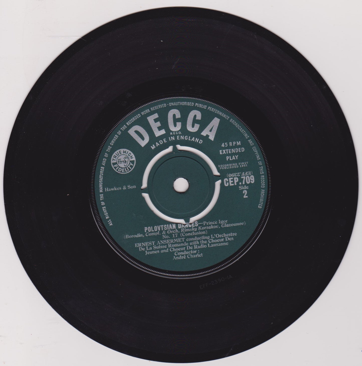 Borodin, OSR, Ansermet – Polovtsian Dances - Prince Igor 7" vinyl P/S EP VG/VG