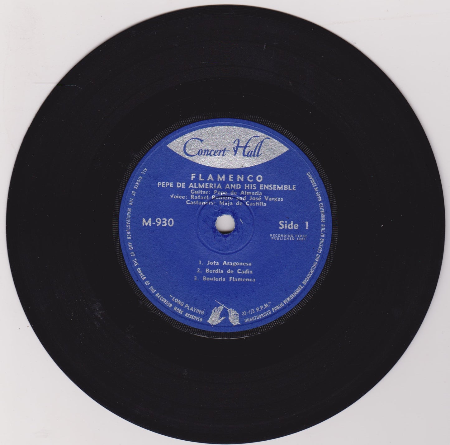 Pepe De Almeria And His Ensemble – Flamenco 7" vinyl P/S EP VG/VG