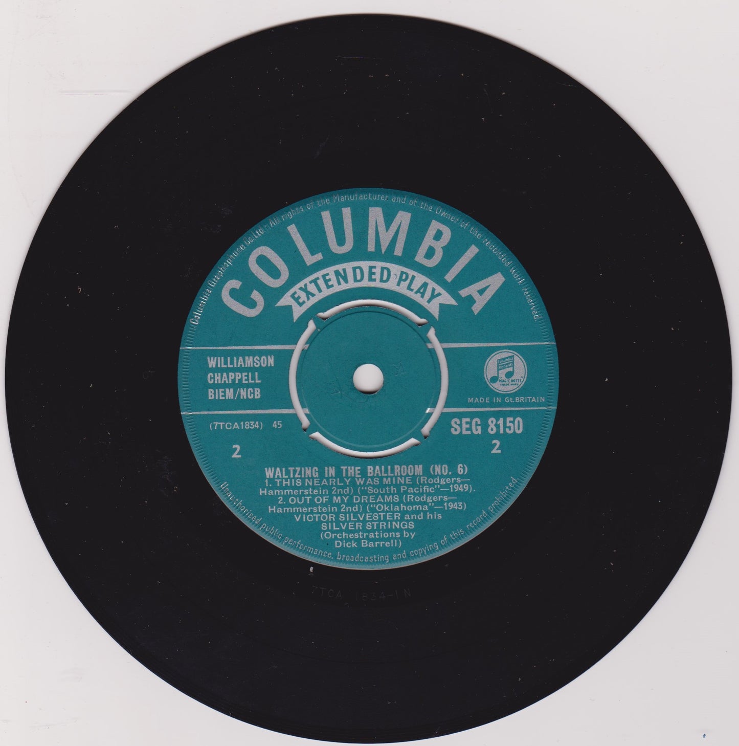 Victor Silvester and His Silver Strings – Waltzing In The Ballroom (No.6) 7" vinyl P/S EP VG/VG