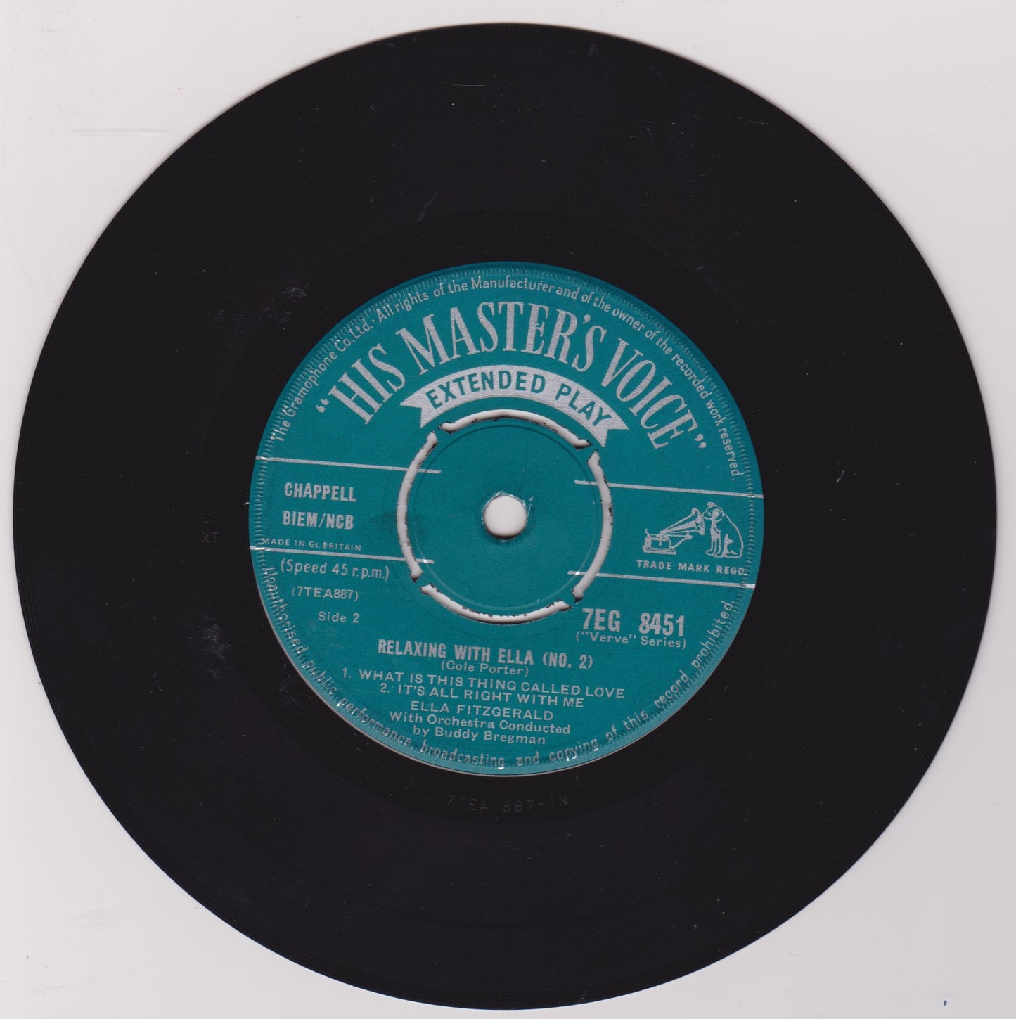 Ella Fitzgerald – Relaxing With Ella (No. 2) (HMV 1959) 7" vinyl EP VG/-