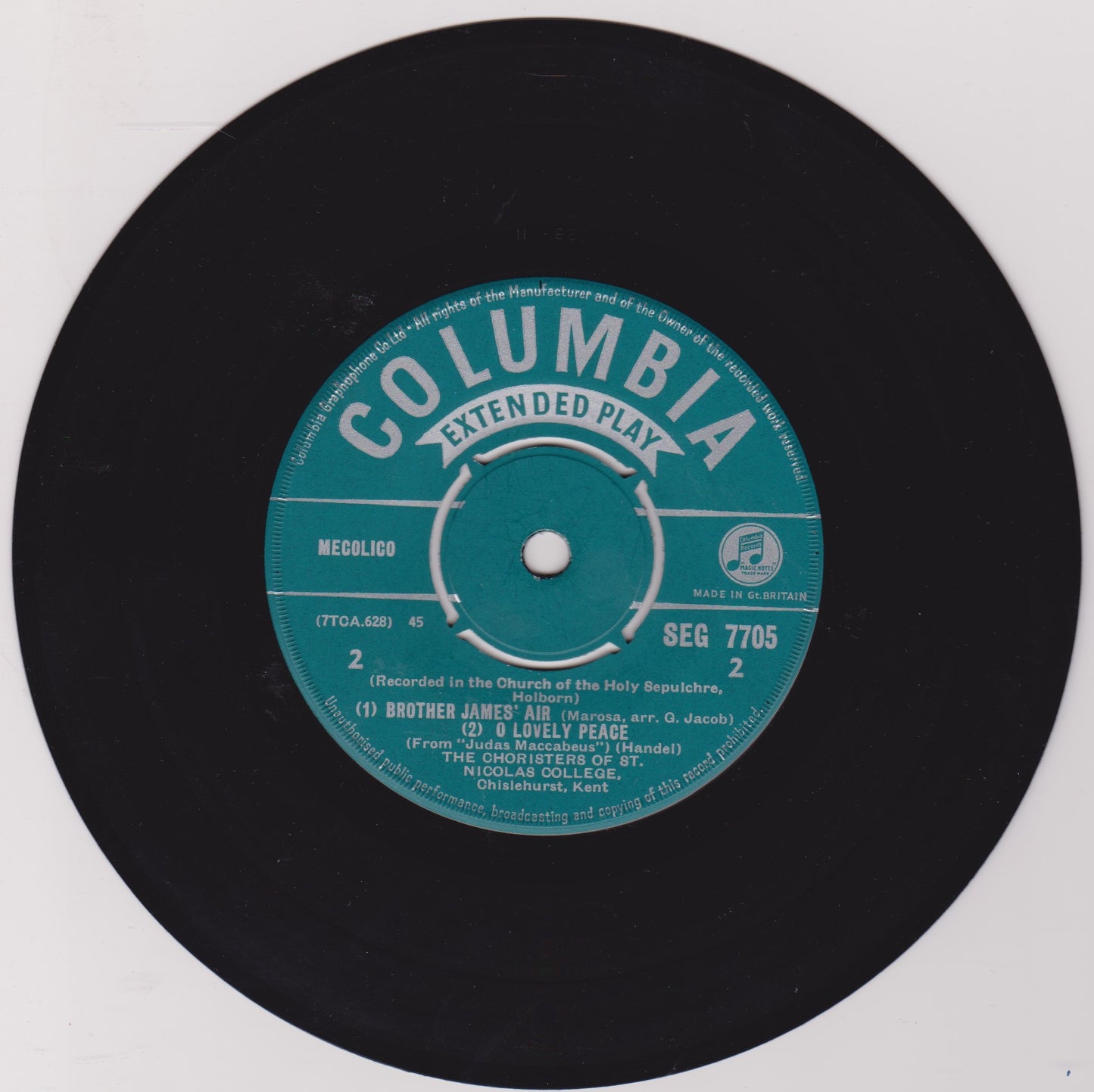 Manchester Children's Choir – Angelic Voices (Columbia 1957) 7" vinyl P/S EP VG/G+