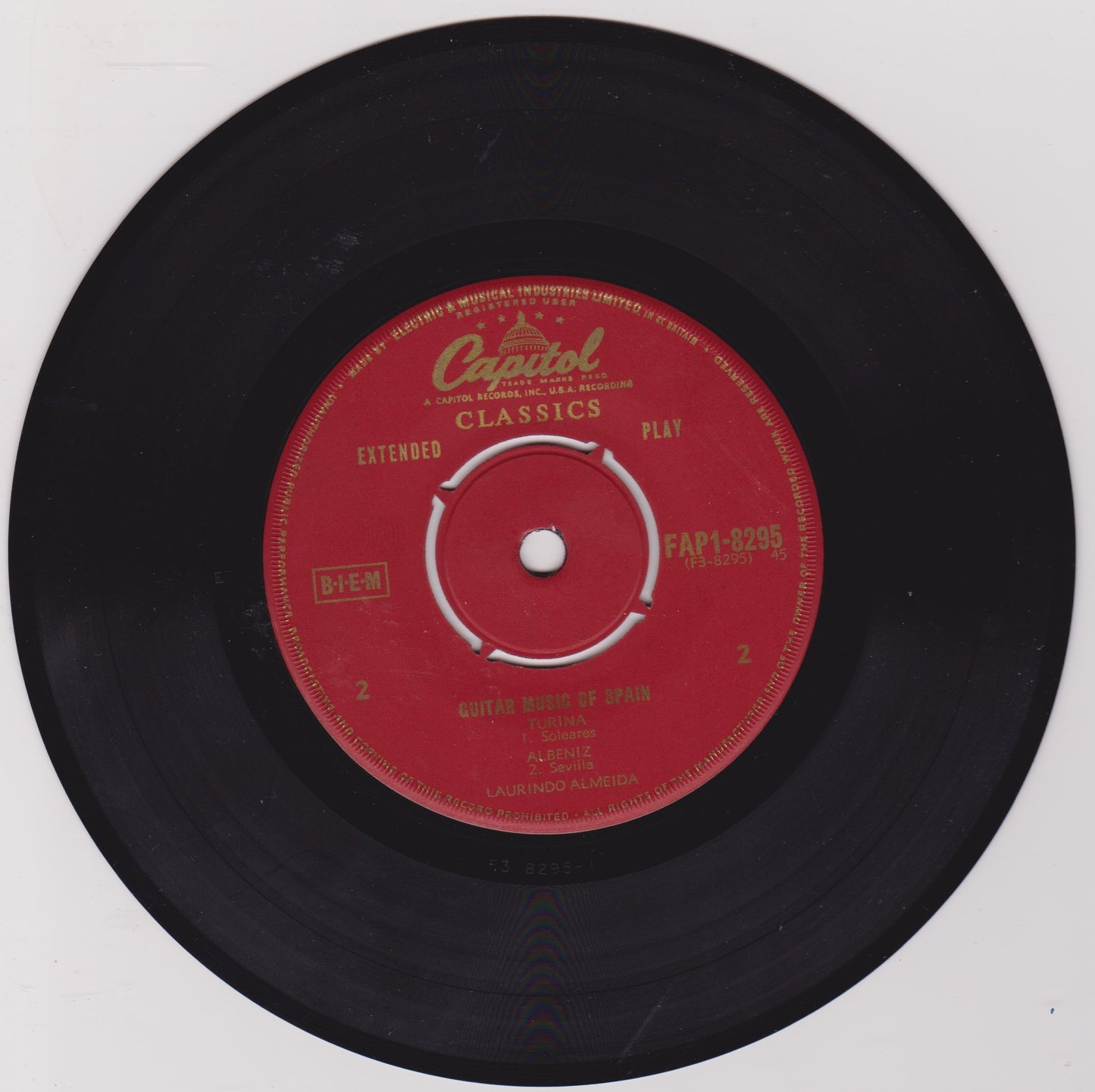 Laurindo Almeida – Guitar Music Of Spain (Capitol 1961) 7" vinyl P/S EP VG/VG