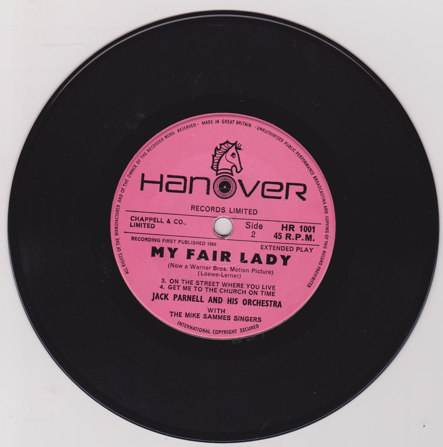 Jack Parnell & His Orchestra – My Fair Lady (Hanover 1966) 7" vinyl P/S EP VG/VG