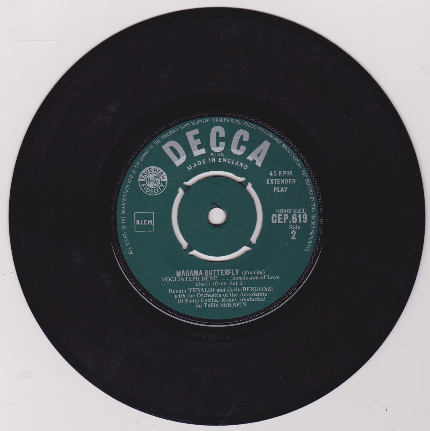 Puccini, Orchestra Of The Accademia Di Santa Cecilia, Rome – Madama Butterfly - Love Duet, Act I 7" EP VG/VG