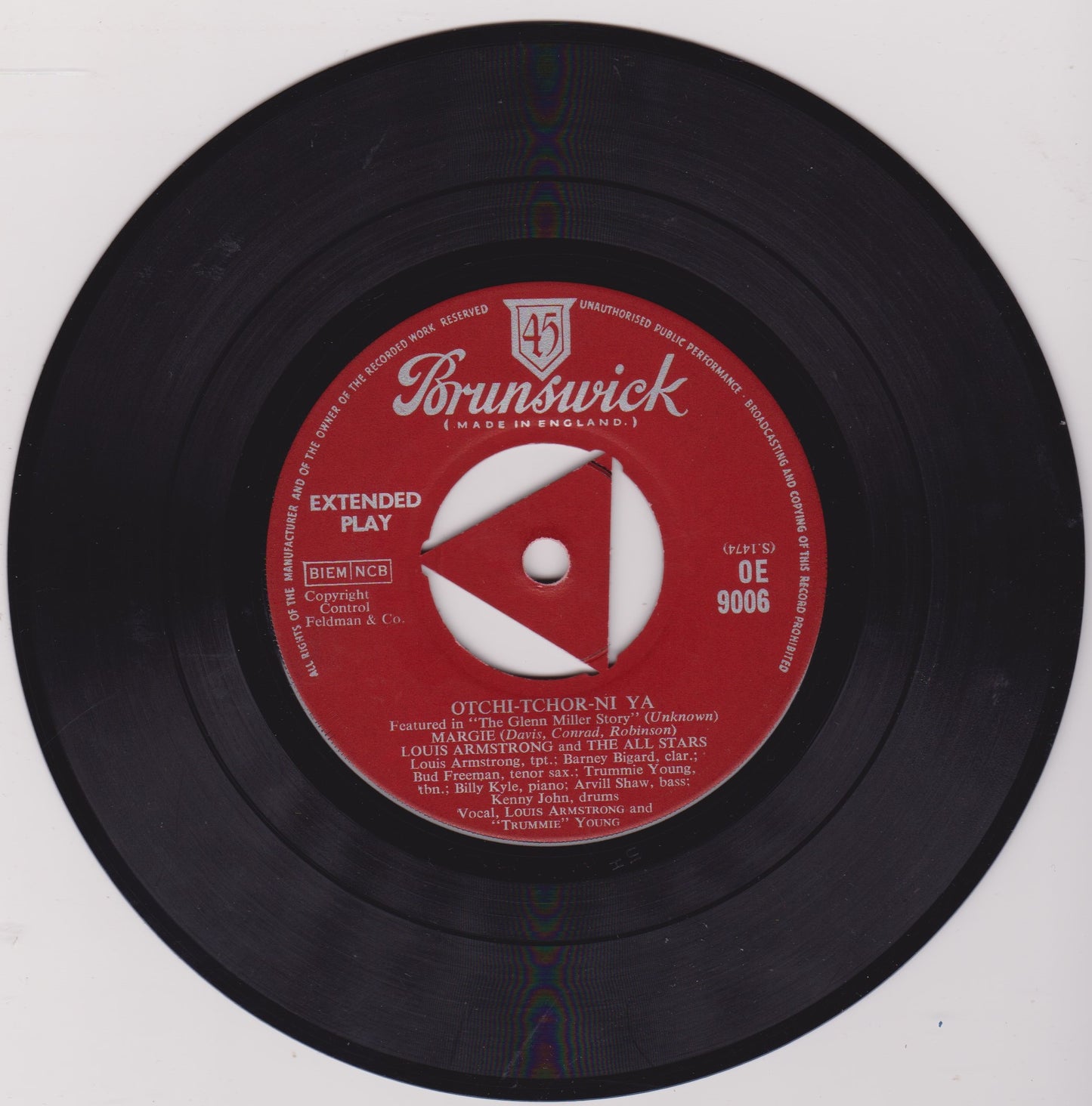 Louis Armstrong And The All Stars – Music Featured In "The Glenn Miller Story" 7" vinyl P/S EP VG/VG