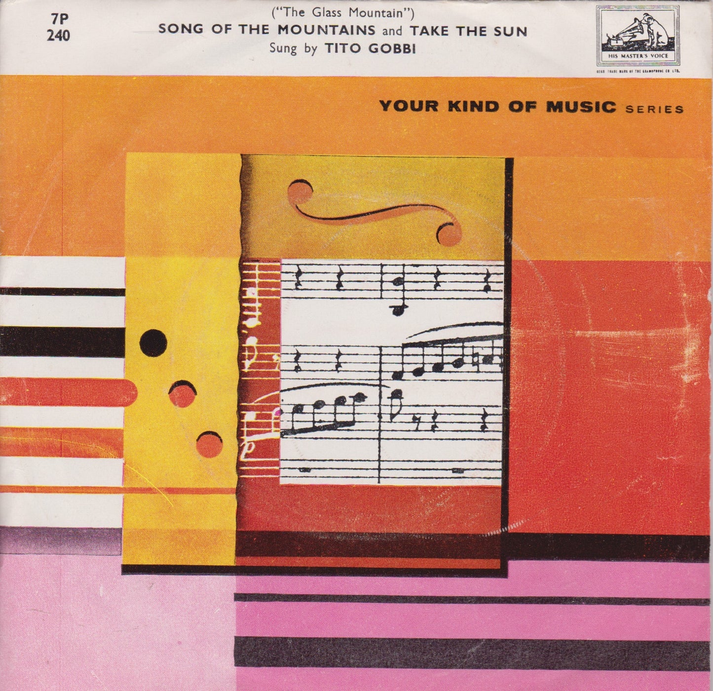 Tito Gobbi – Song Of The Mountains (La Montanara) (HMV) 7" vinyl P/S single VG/VG