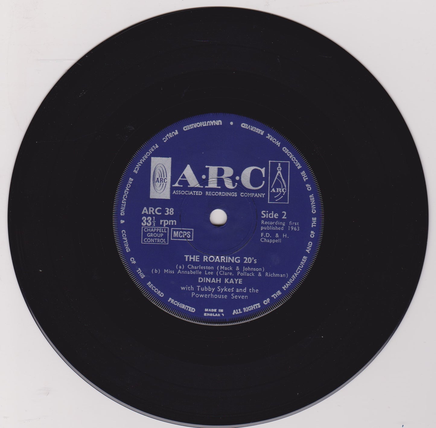 Dinah Kaye With Tubby Sykes And The Powerhouse Seven – The Roaring 20's 7" P/S EP VG/VG