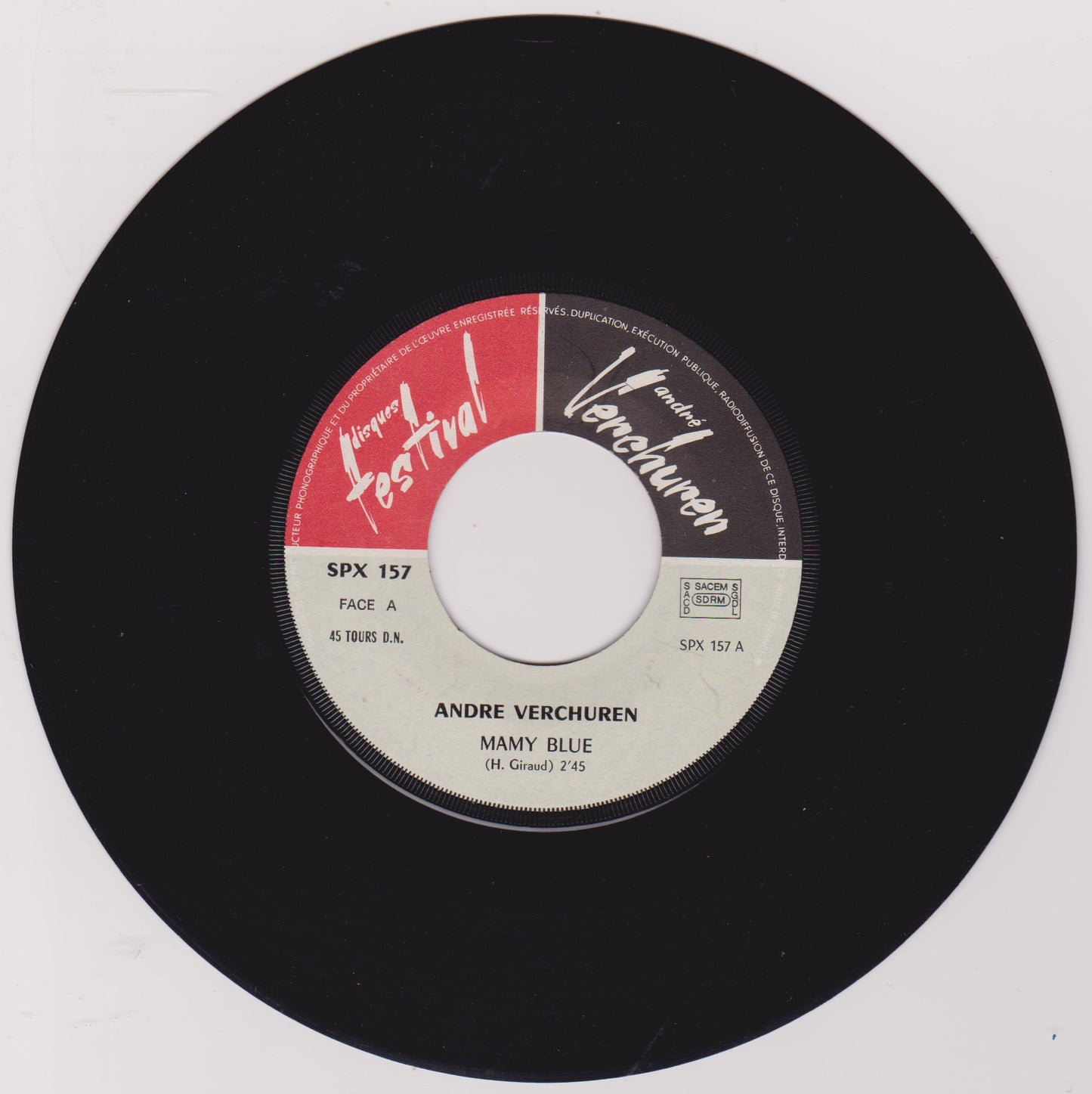 André Verchuren – Mamy Blue / T'en As D'la Chance (1971) 7" vinyl P/S single VG/VG French