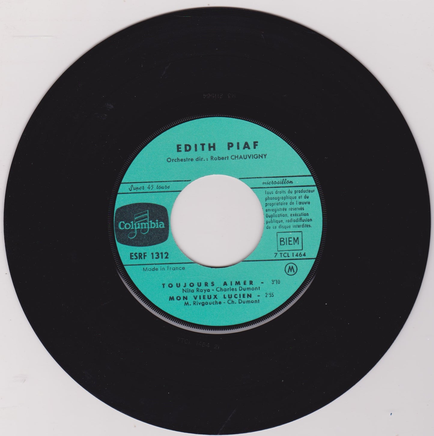 Edith Piaf – Non, Je Ne Regrette Rien (Columbia 1961) 7" vinyl P/S EP VG/VG France