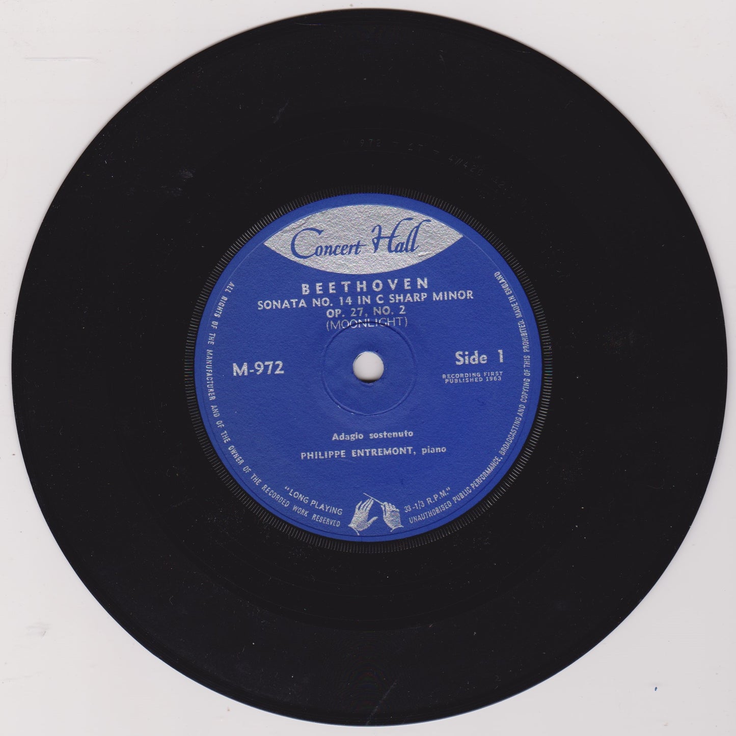 Ludwig van Beethoven – Sonata No. 14 In C Sharp Minor, "Moonlight" 7" vinyl P/S EP VG/VG