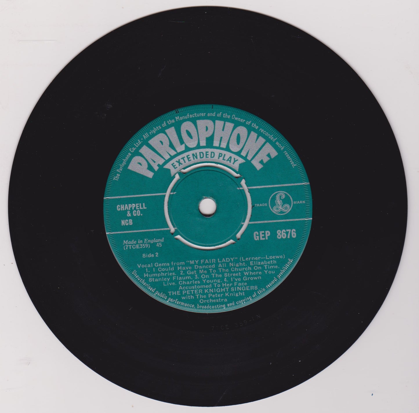 The Peter Knight Singers And Peter Knight Orchestra – My Fair Lady 7" vinyl P/S EP VG/G+