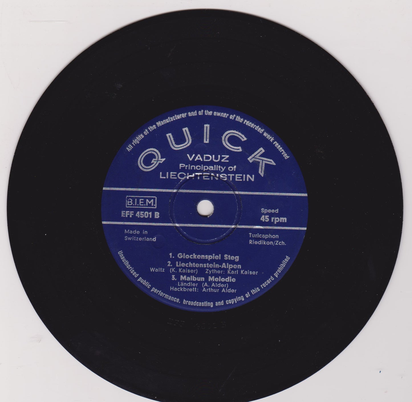 Various – Liechtenstein Polka (Quick) 7" vinyl P/S EP VG/VG