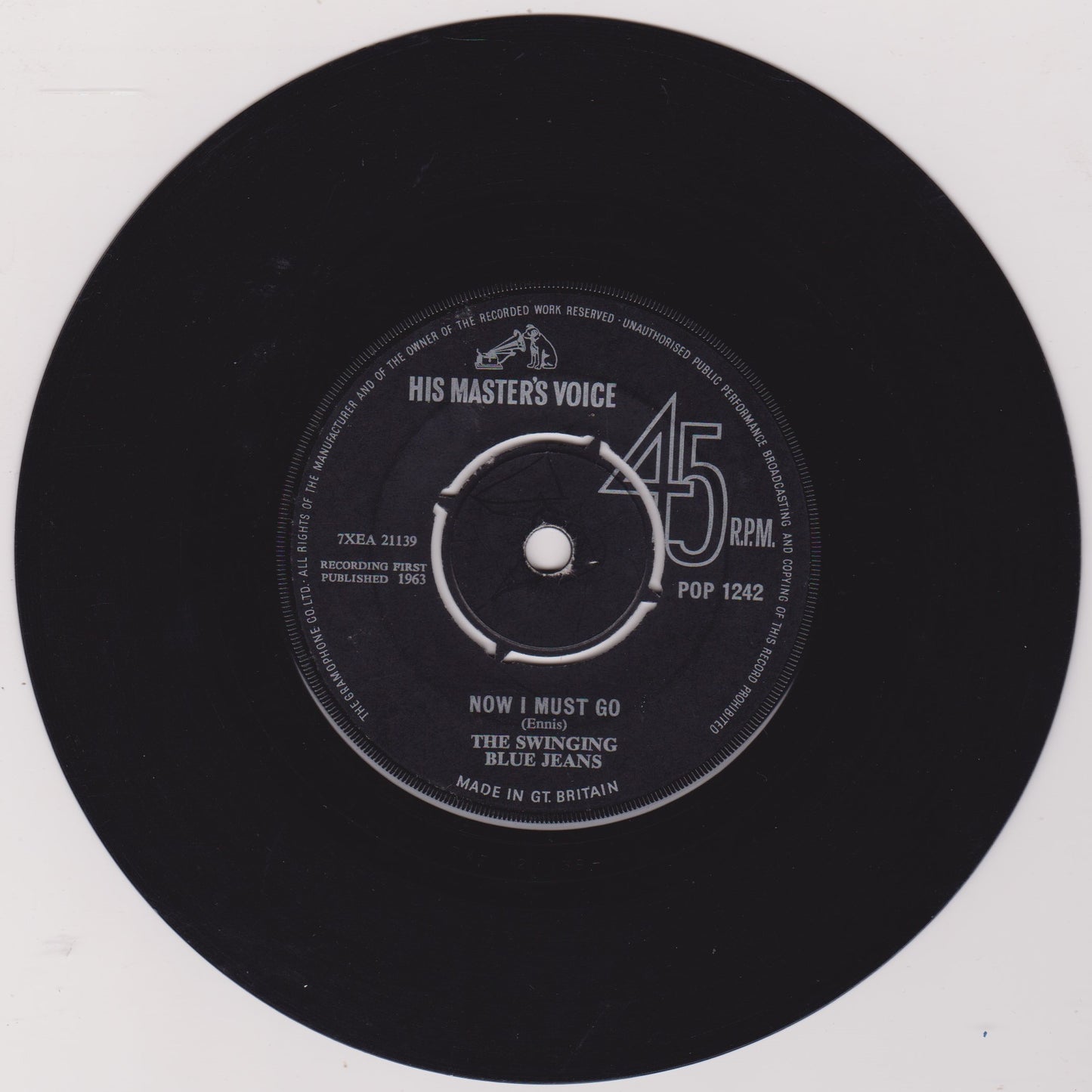 The Swinging Blue Jeans – Hippy Hippy Shake (HMV 1963) 7" vinyl single VG/VG