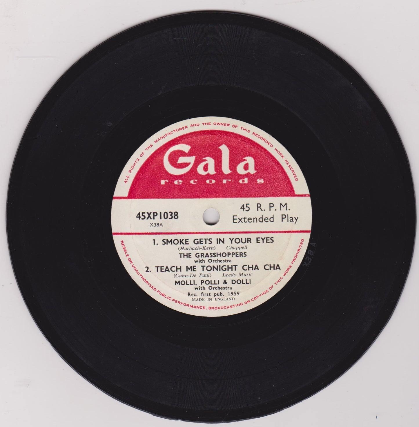 Various – America's Top Pops (Gala 1959) 7" vinyl P/S EP VG/VG