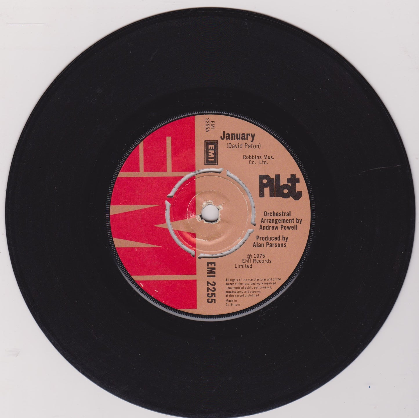 Pilot – January (EMI 1975) 7" vinyl single G+/-