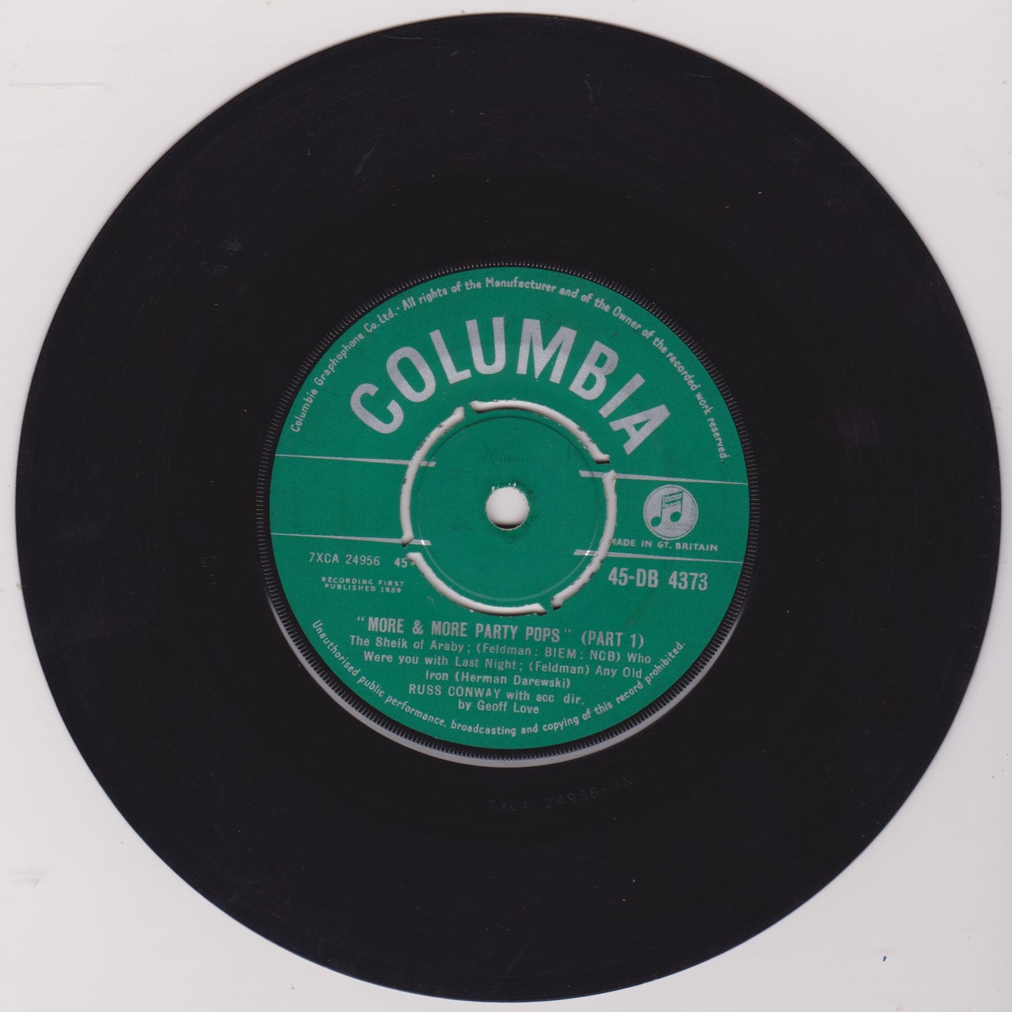 Russ Conway – More & More Party Pops (Columbia, 1959) 7" vinyl EP VG/VG