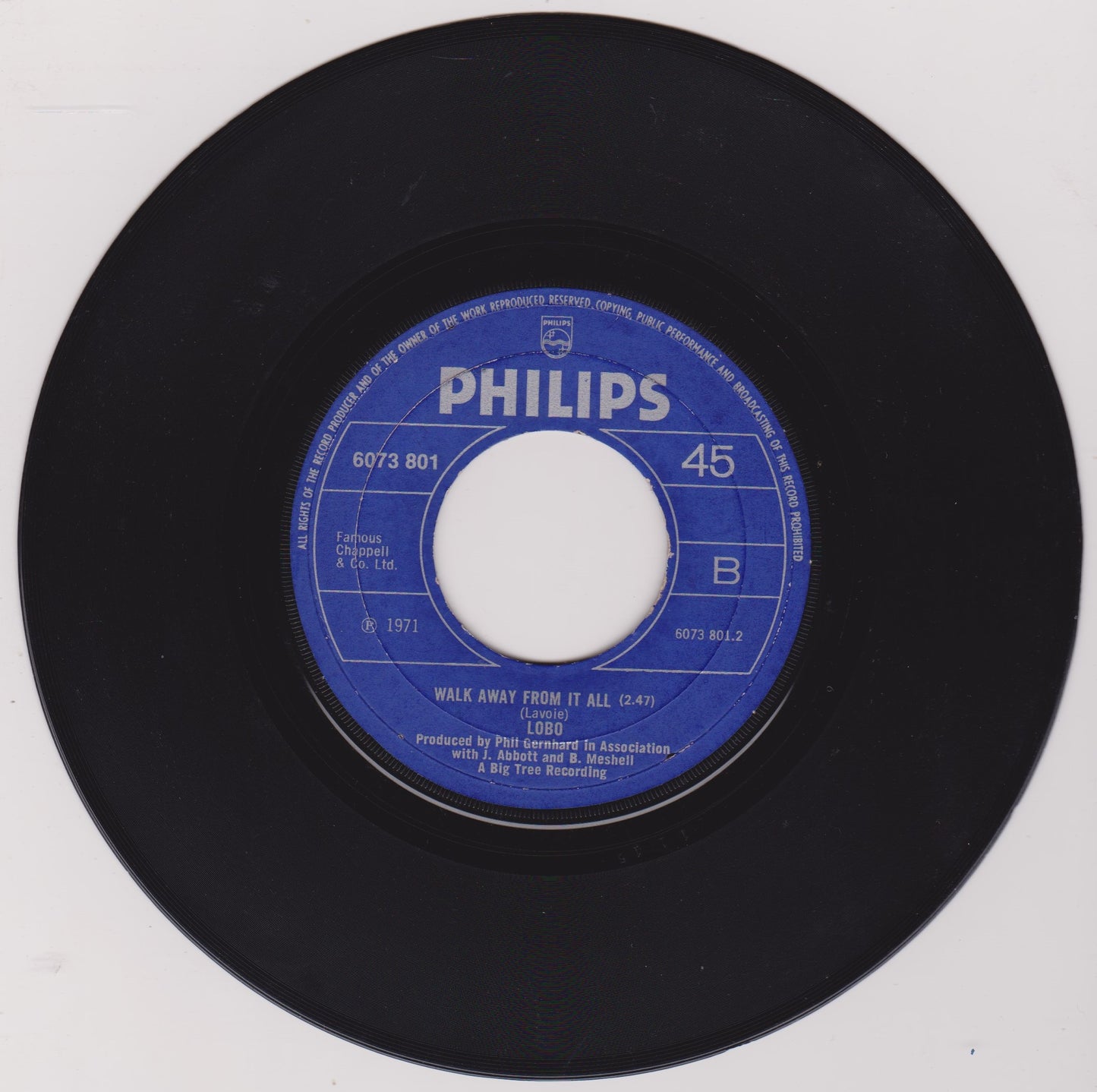 Lobo – Me And You And A Dog Named Boo (Philips 1971) 7" vinyl single G+/- jukebox