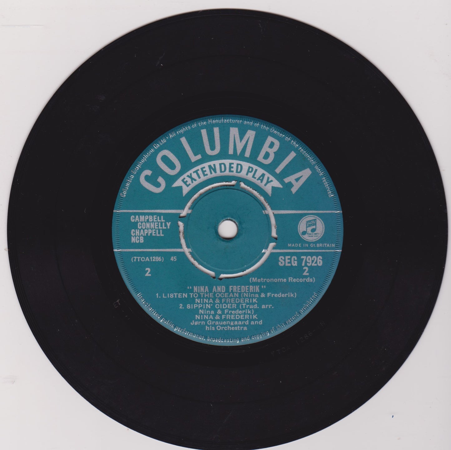 Nina & Frederik – Nina & Frederik (Columbia, 1959) 7" vinyl EP VG/VG