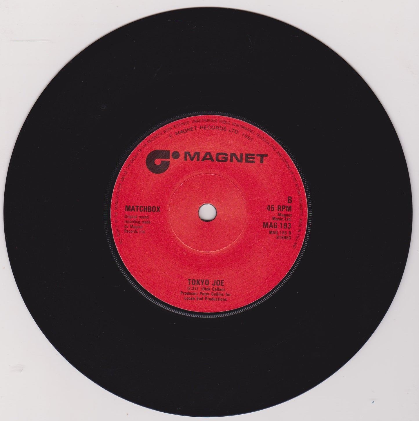 Matchbox – Babe's In The Wood (Magnet 1981) 7" vinyl single VG/-