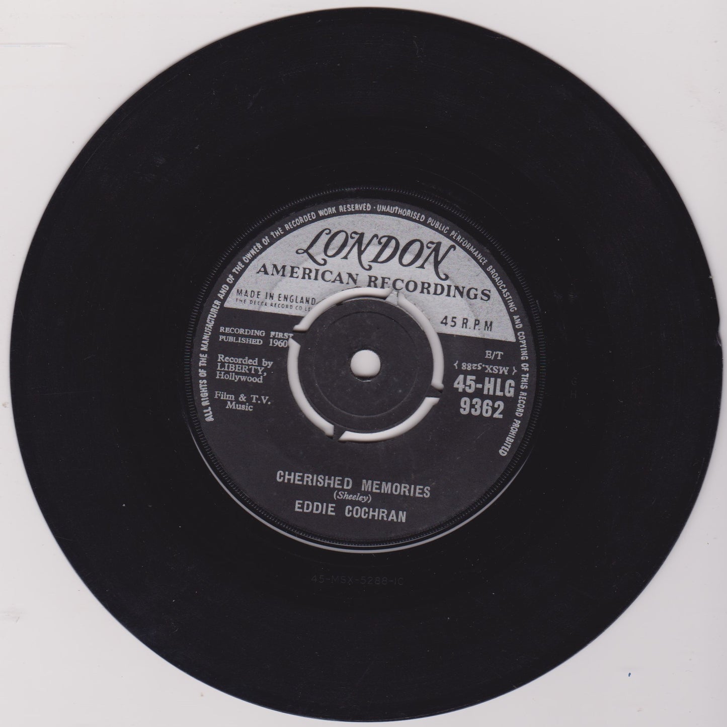 Eddie Cochran – Weekend (London 1960) 7" vinyl single VG/-
