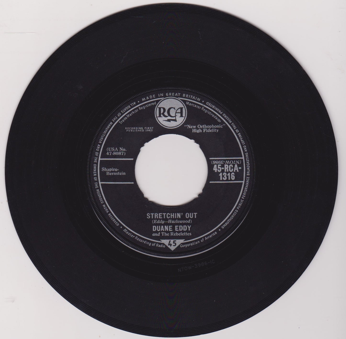 Duane Eddy – (Dance With The) Guitar Man (RCA 1962) 7" vinyl single VG/- jukebox