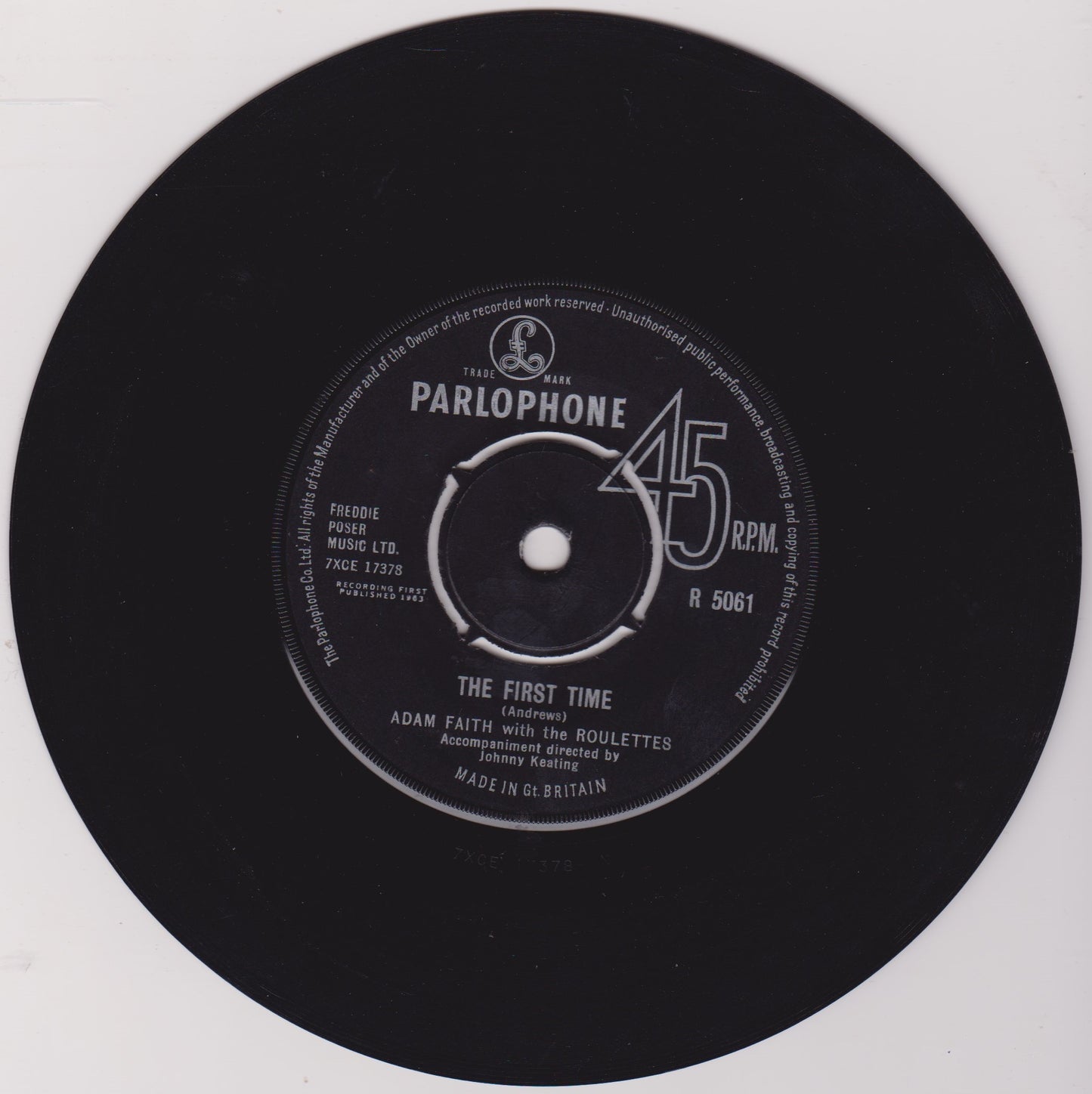 Adam Faith With The Roulettes – So Long Baby (1963) 7" vinyl single VG/VG