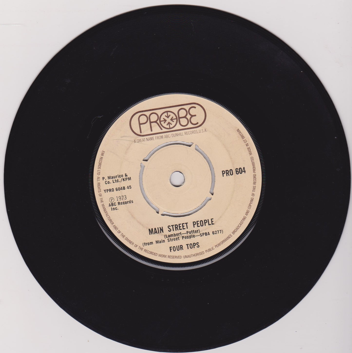 Four Tops – Sweet Understanding Love (Probe 1973) 7" vinyl single VG/-