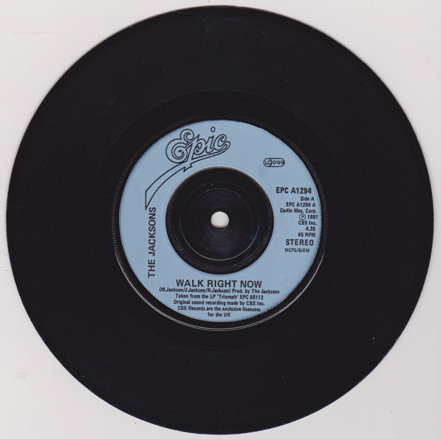 The Jacksons – Walk Right Now (Epic 1981) 7" vinyl P/S single VG/VG