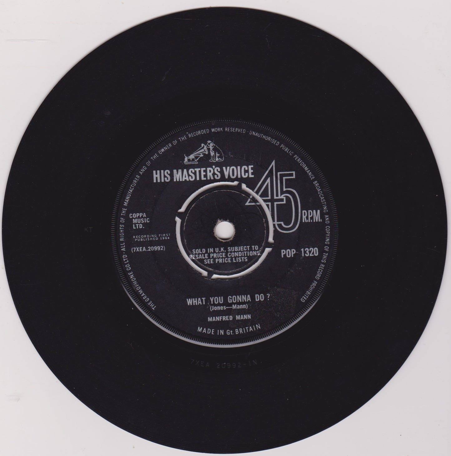 Manfred Mann – Do Wah Diddy Diddy (HMV 1964) 7" vinyl single VG/-