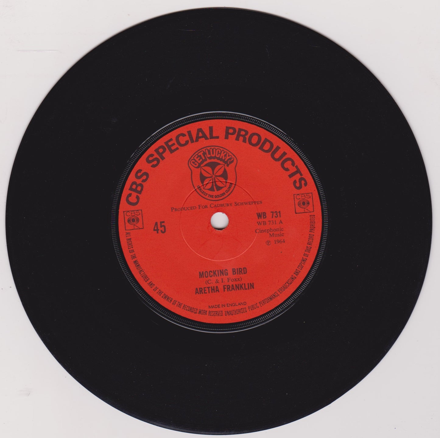 Aretha Franklin / Johnny Mathis – Mocking Bird / Up, Up & Away 7" vinyl single VG/-