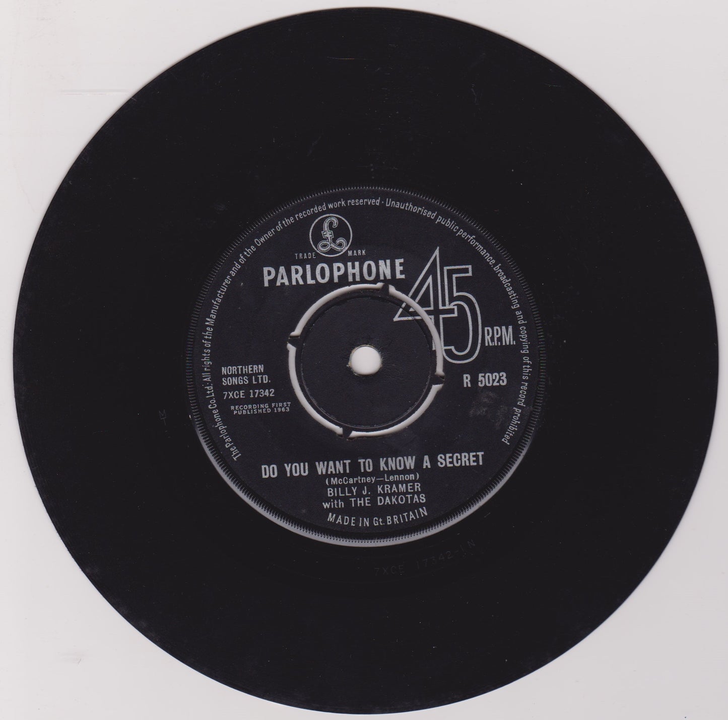Billy J. Kramer With The Dakotas – Do You Want To Know A Secret (Parlophone 1963) 7" vinyl single VG/-