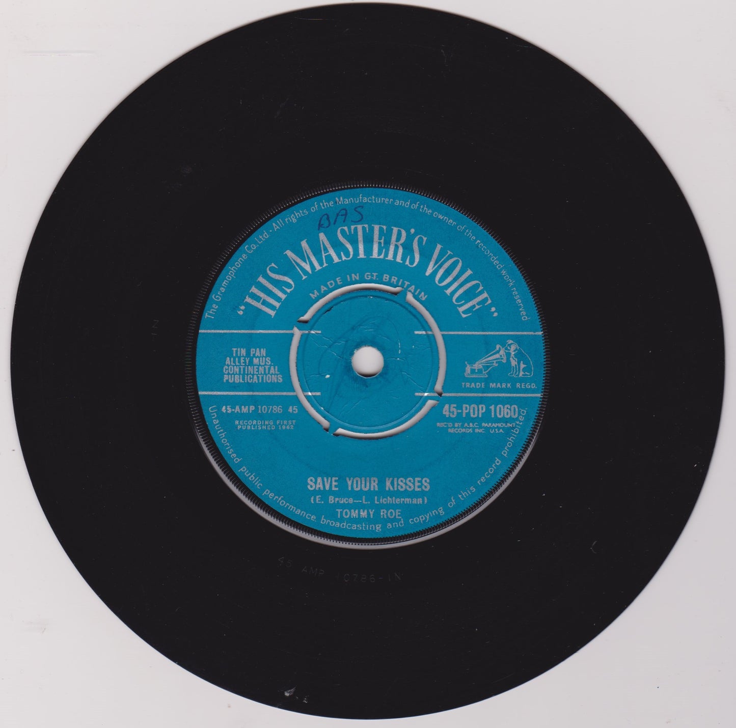 Tommy Roe – Sheila (HMV 1962) 7" vinyl single VG/-