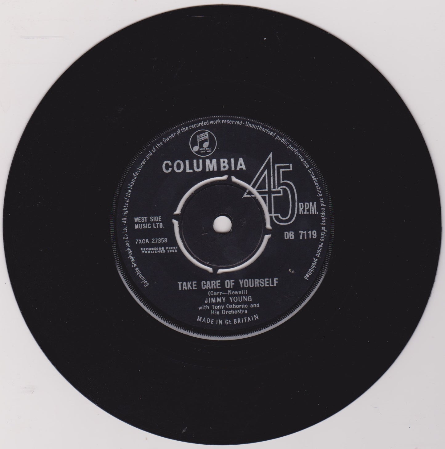 Jimmy Young – Miss You (Columbia 1963) 7" vinyl single VG/-