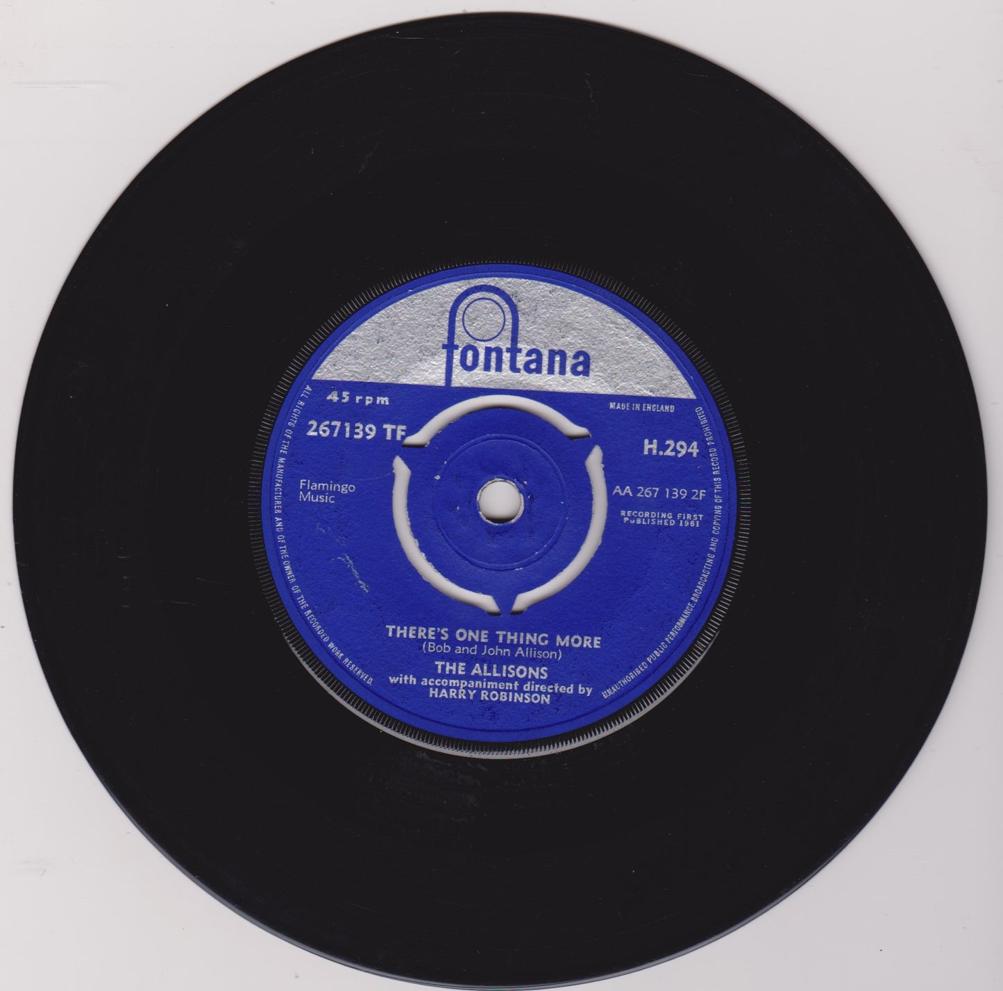 The Allisons – Are You Sure (Fontana 1961) 7" vinyl single VG/-