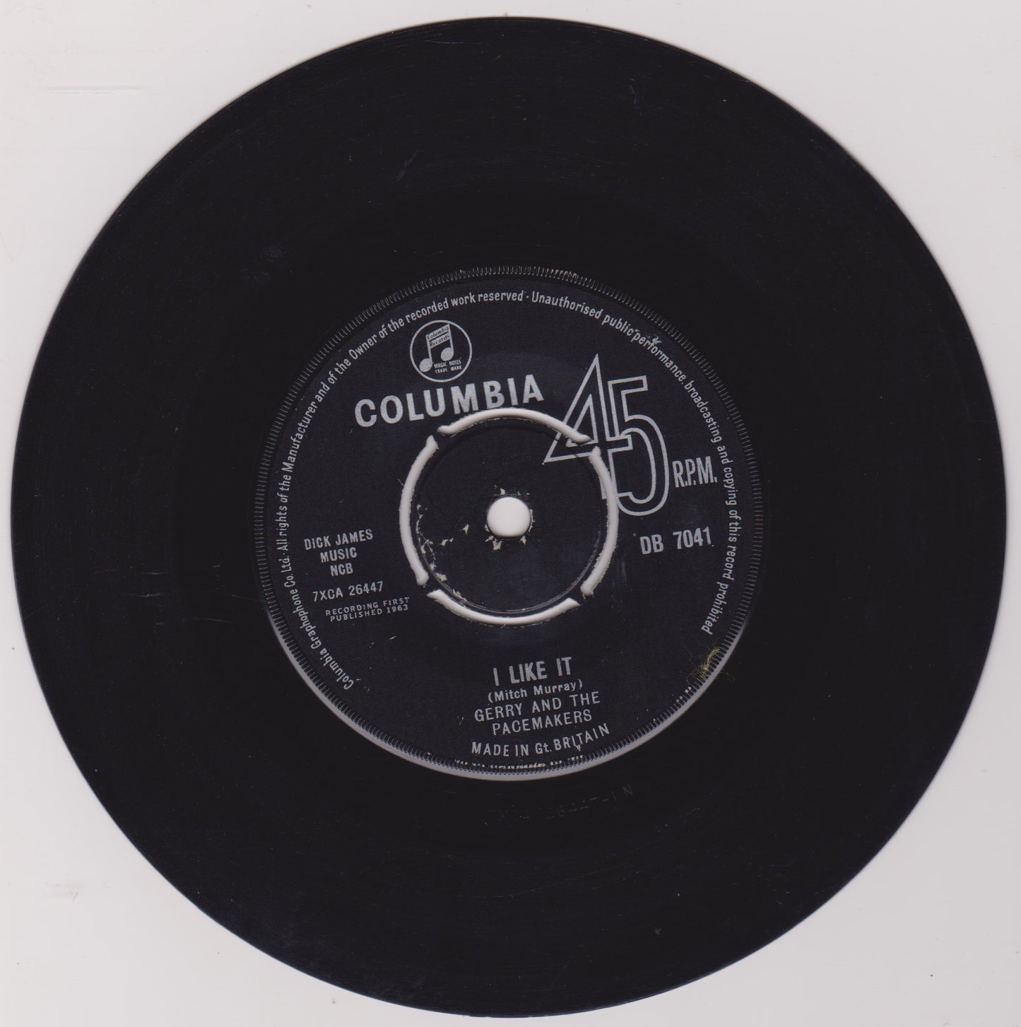 Gerry And The Pacemakers – I Like It (Columbia 1963) 7" vinyl single G+/-