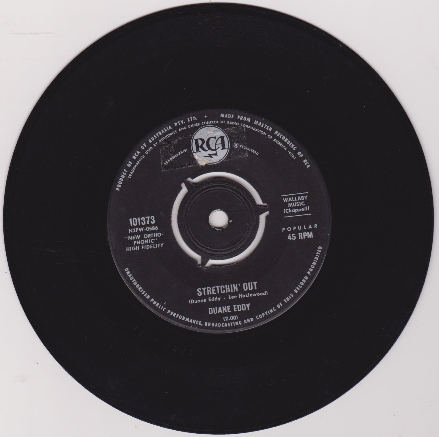 Duane Eddy – (Dance With The) Guitar Man (RCA 1962) 7" vinyl single VG/VG Australia