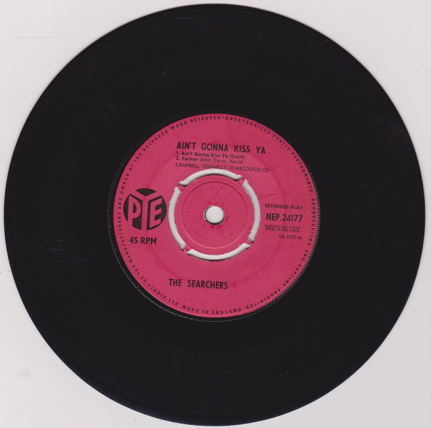 The Searchers – Ain't Gonna Kiss Ya (Pye 1963) 7" vinyl P/S EP VG/VG