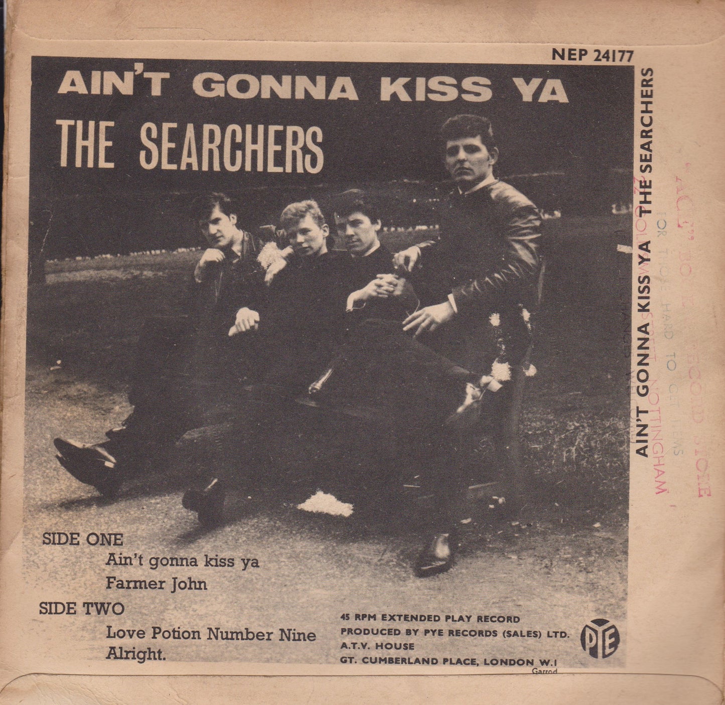 The Searchers – Ain't Gonna Kiss Ya (Pye 1963) 7" vinyl P/S EP VG/VG