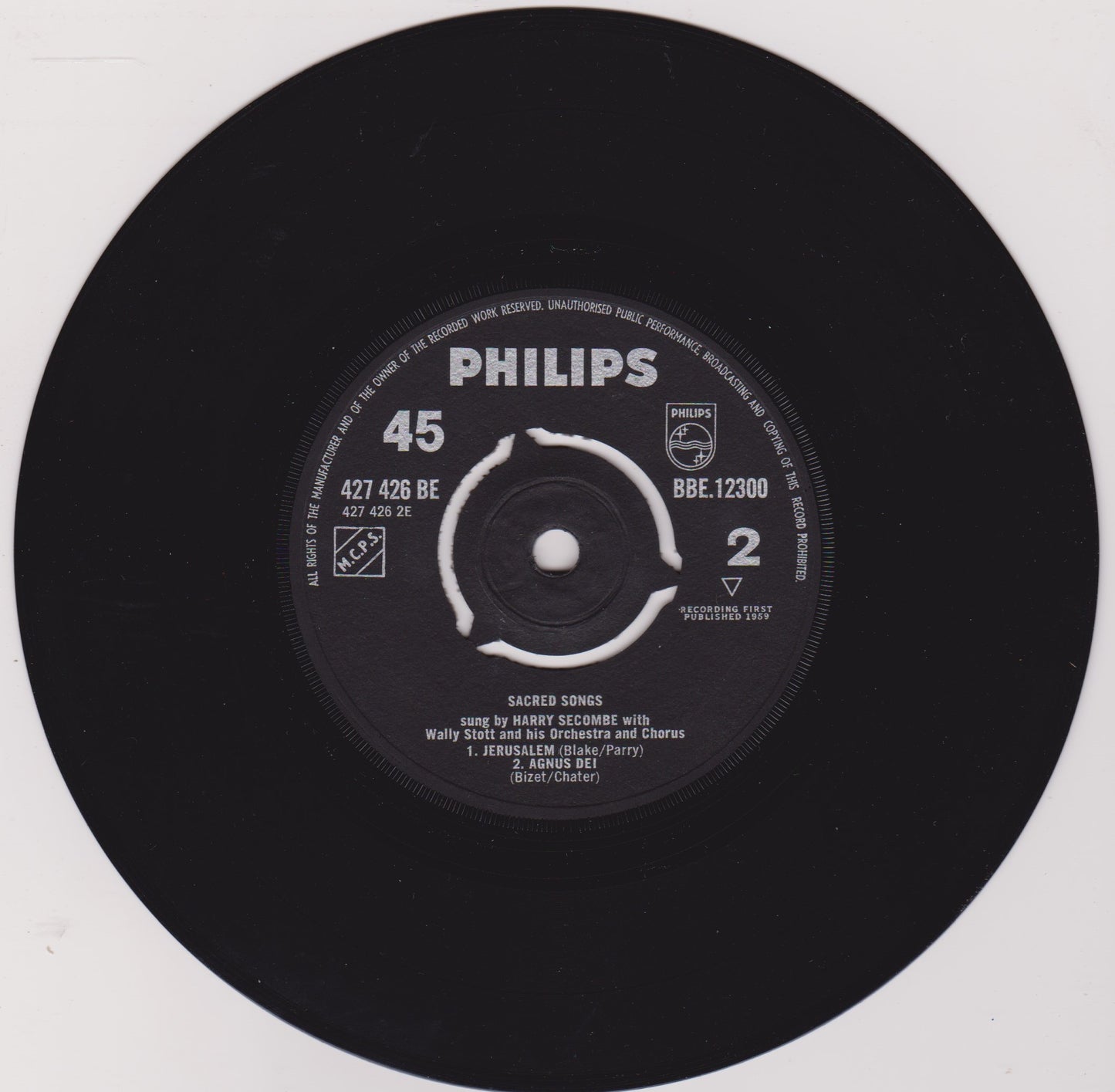 Harry Secombe - Sacred Songs (Philips, 1959) 7" vinyl P/S EP VG/VG