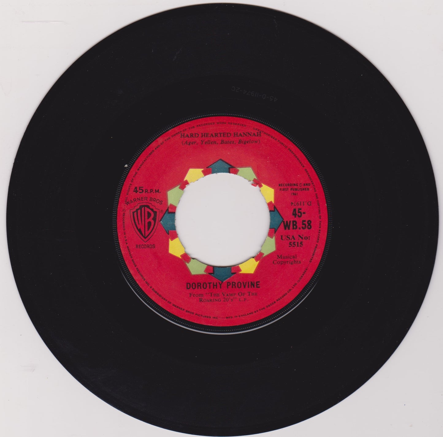 Dorothy Provine – Looking For A Boy / Somebody Loves Me (WB 1962) 7" vinyl single VG/- jukebox